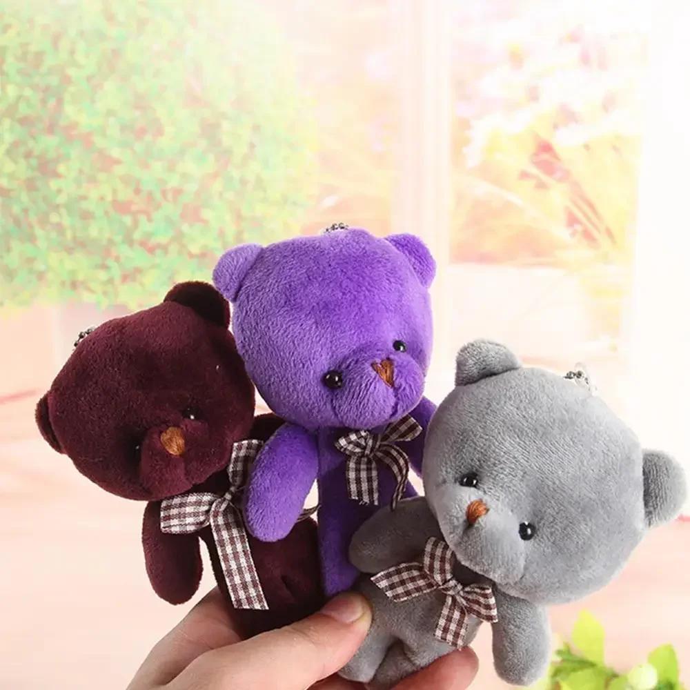 Mini Plush Bear Doll 12Cm Stuffed Plush Toy Mini Bear Doll Toy For Girl Bag Pendant Keychain Children Partygifts