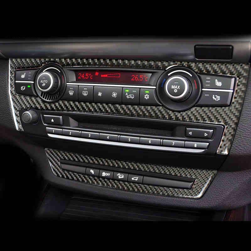 Carbon Fiber For q5 E70 E71 X5 X6 Interior Gearshift Air Conditioning AC CD Panel Reading Light Cover Trim Sticker Accessories q5