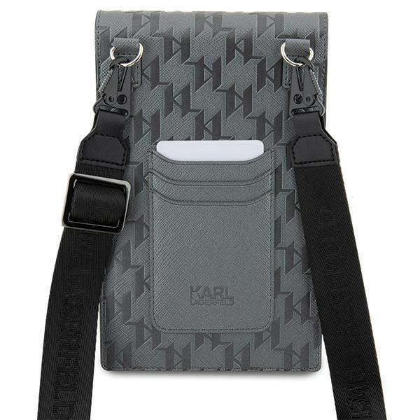 Karl Lagerfeld Torebka Klwbsakhpkgsrebrny/Silver Saffiano Monogram Ikonik