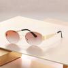 Luxury Metal Brand Sunglasses for Men and Women Unisex Designer Fashion Sun Glasses Oval Unisex Stylish Eyewear Shades