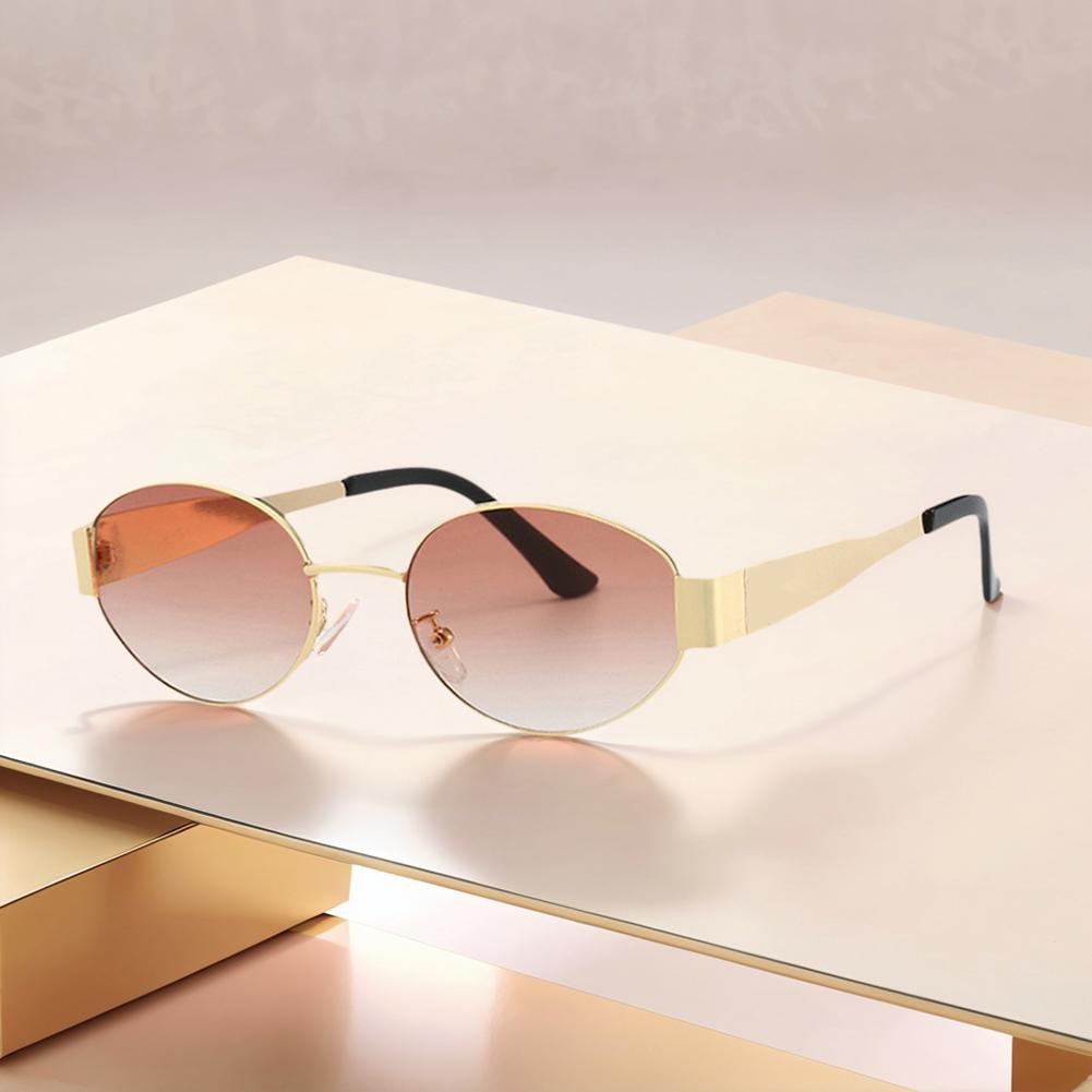 Luxury Metal Brand Sunglasses for Men and Women Unisex Designer Fashion Sun Glasses Oval Unisex Stylish Eyewear Shades