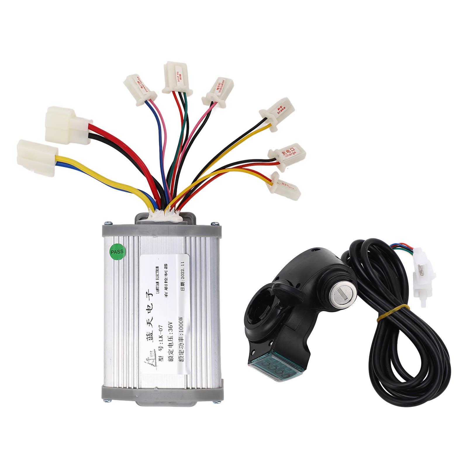 

36V 1000W Electric Bike Conversion Set Thumb Throttle Grip Brush Motor Controller Headlight Switch Kit