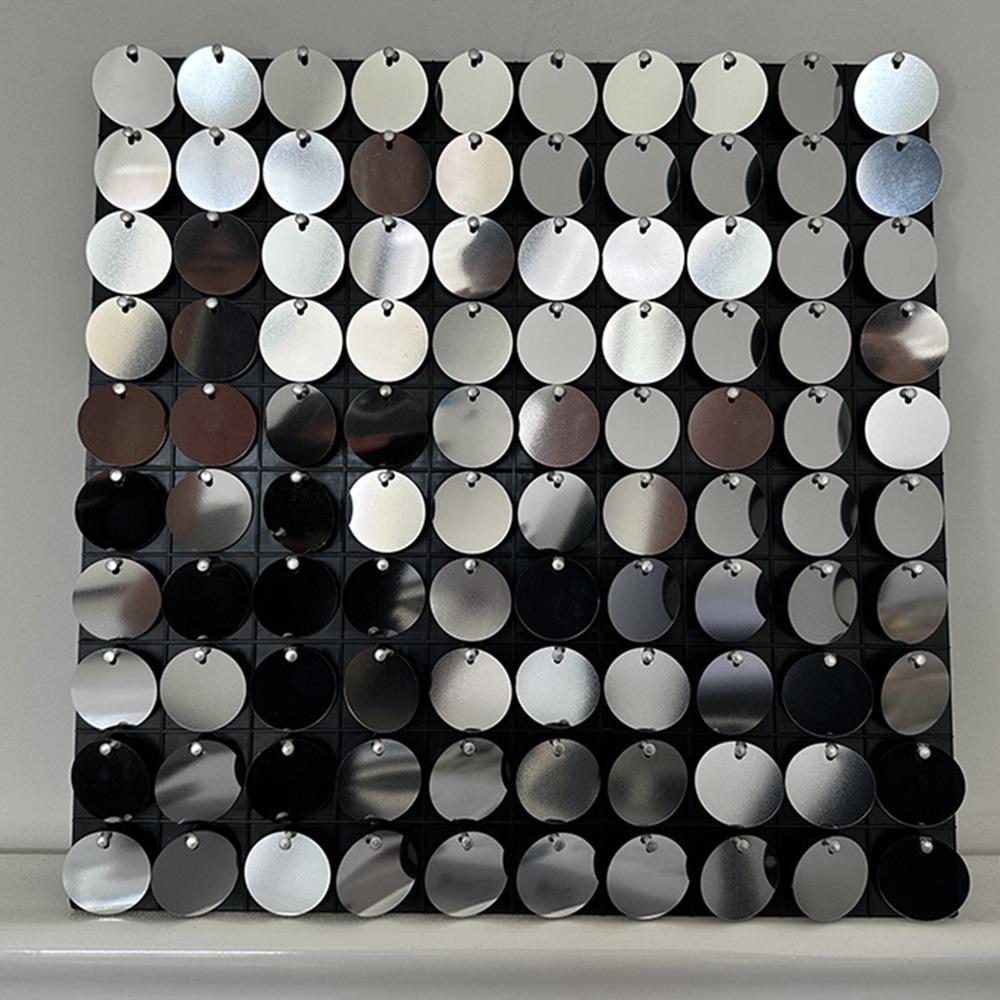 New Glitter Sequin Backdrop Silver Gold Round Sequin Panel Wall Decor PET Photo Backdrop Wedding