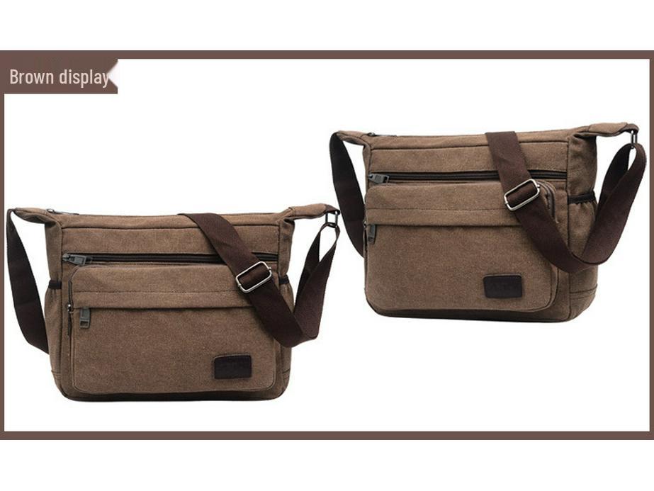 Herren Canvas Umhängetasche mit großer Kapazität und mehreren Fächern für Outdoor-Sportarten