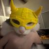 3D-gedruckte Katzenmaske Lustige Wikinger-Katzen-Gesichtsmaske für Maskerade Cosplay Kostüm Halloween Party Zubehör