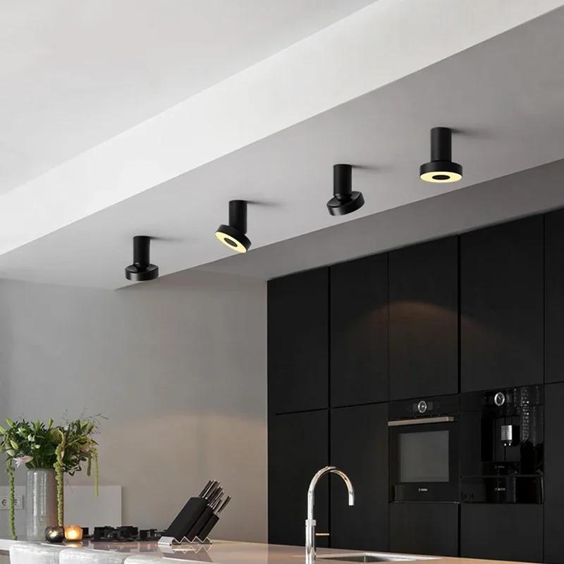 Modern LED Ceiling Lamps For Living Room Bedroom Aisle Study Room Spotlights Ceiling Lights Black Silver Decor Lighting Fixtures