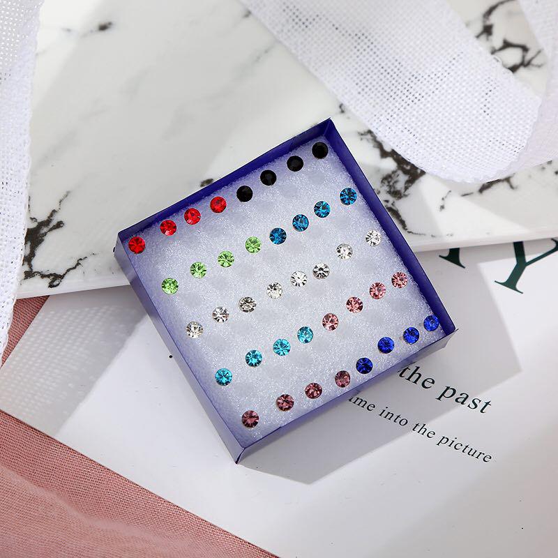 Black Zircon Stud Earrings: Cute & Simple Korean Style for Girls