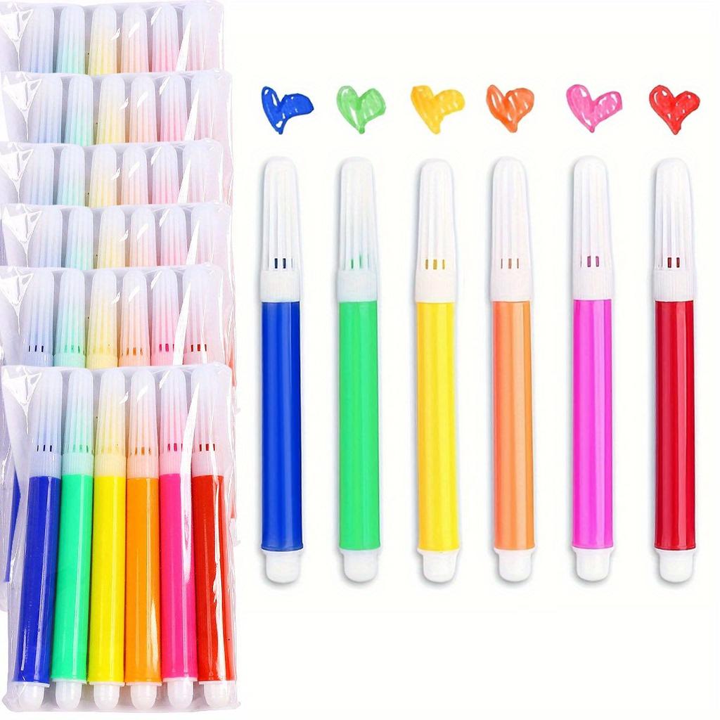5/10packs Markers 6-color Washable Water Pens for Whiteboard Erasable Coloring Markers Art Painting Tools ZSY
