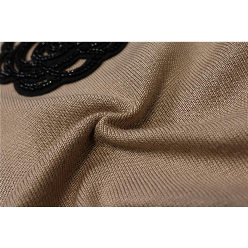 Set de tricot Camellia de toamnă pentru femei de mărime mare Pulover tricotat cu gât rotund Pantaloni largi Costum cu pantaloni temperament