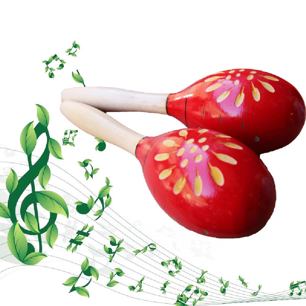 Children's Orff Percussion Instruments: Wooden Engraved Sand Shakers for Early Music Education