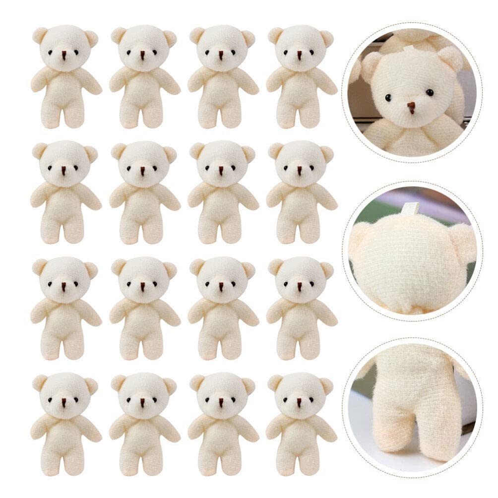 CALLARON Cute Small Stuffed Bears, 12-Piece Fluffy Teddy Bear Kit with Keychains, Perfect for DIY Christmas Decorations, Graduations, Halloween,