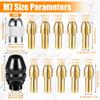 Mehrfachspannfutter 15-teiliges Set Messing Spannmutter-Kit Set Ersatz Schnellwechsel-Spannfutter ohne Schlüssel Rotierendes Werkzeug Zubehör