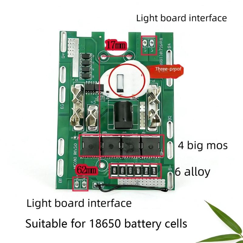 18650 Battery Protections Circuit Board for 21V 6 a Battery Tool Charging Multiple Protections for Improved Longevity