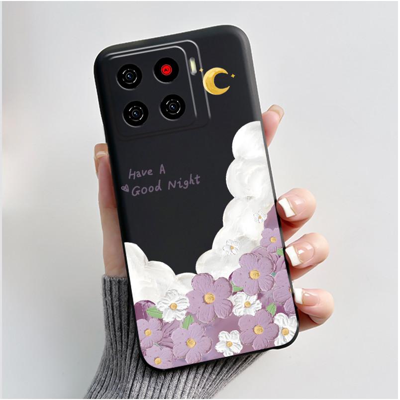 Cute Cartoon Case For ZTE Blade A56 Z2473 Nubia A56 Printing Shell For Blade A56 Pro Protective Cover Soft Silicone Black Casing