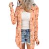 Women's Casual Fashion Floral Print Long Sleeve Mid-Length Cardigan Jacket