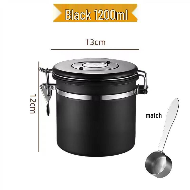 Mini Stainless Steel Coffee Canister with Spoon - Moisture-Proof Storage for Milk Powder, Dried Fruit, and Tea