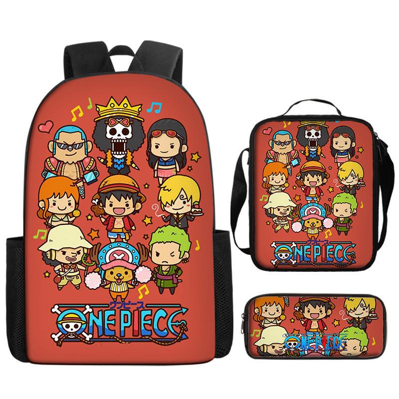 One Piece Piece Anime School Backpack With Air Cushion Straps And Durable Material For Children