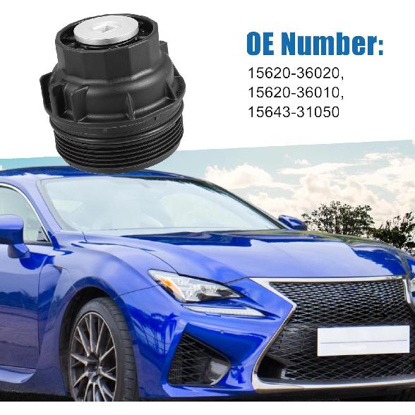 Auto Motorölfilterdeckel Ölablassschraube 15620-36020 mit O-Ring-Dichtung Ölfiltergehäusedeckel Baugruppe Teil für Toyota C-HR 2018-2019