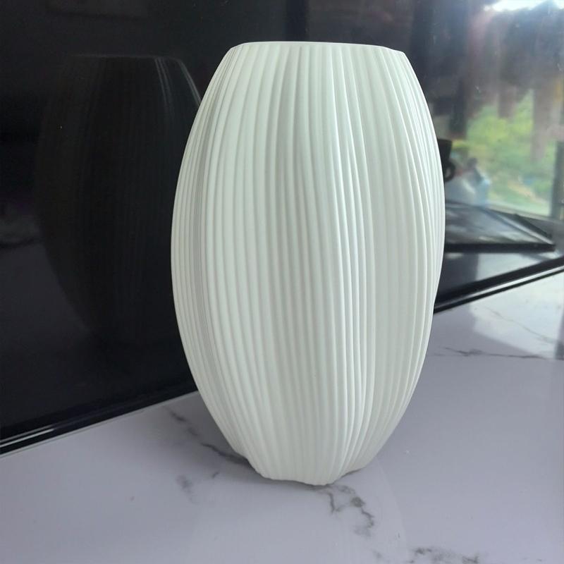 Nordic White Flower Vase Imitation Ceramic Plastic Flower Vase Living Room Desktop Decoration Wedding Centerpiece Arrangement