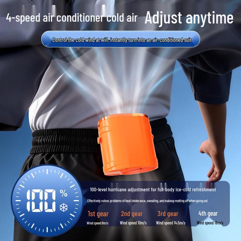 Portable Waist Clip Fan for Summer Cooling | Ideal for Outdoor Camping