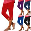 Women Summer Drawstring Elastic High Waist Cropped Pant Casual Slim Fit Wide Leg Pants Trousers Cropped-trouser