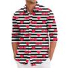 Camicia casual da uomo a maniche lunghe, ampia e alla moda, con risvolto
