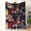 VIKAMA Vintage Movie Collage Flannel Throw Blanket Retro Character Grid Photo Print Soft Warm Sofa Bedroom Home Decor