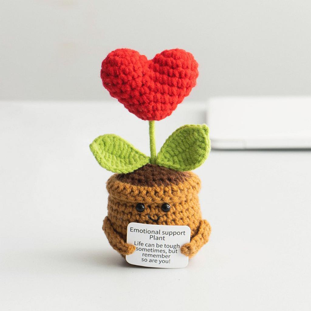Homemade Crocheted Plant Pots Creative Knitted Pots Cute Positive Encouragement Pots