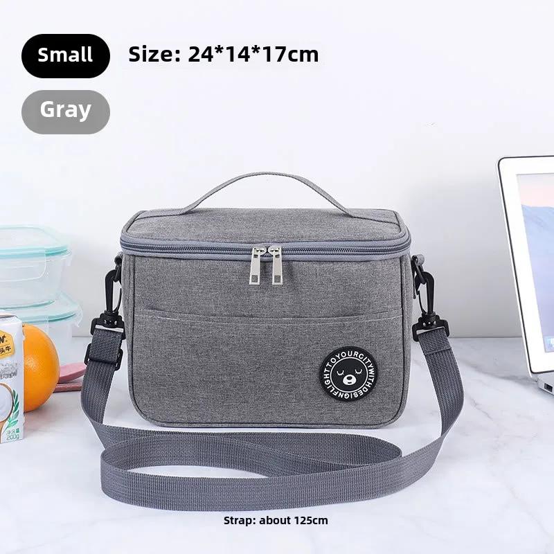 Portable Lunch Bag Food Thermal Box Waterproof Office Cooler Lunchbox With Shoulder Strap Insulated Case Essential For Picnics