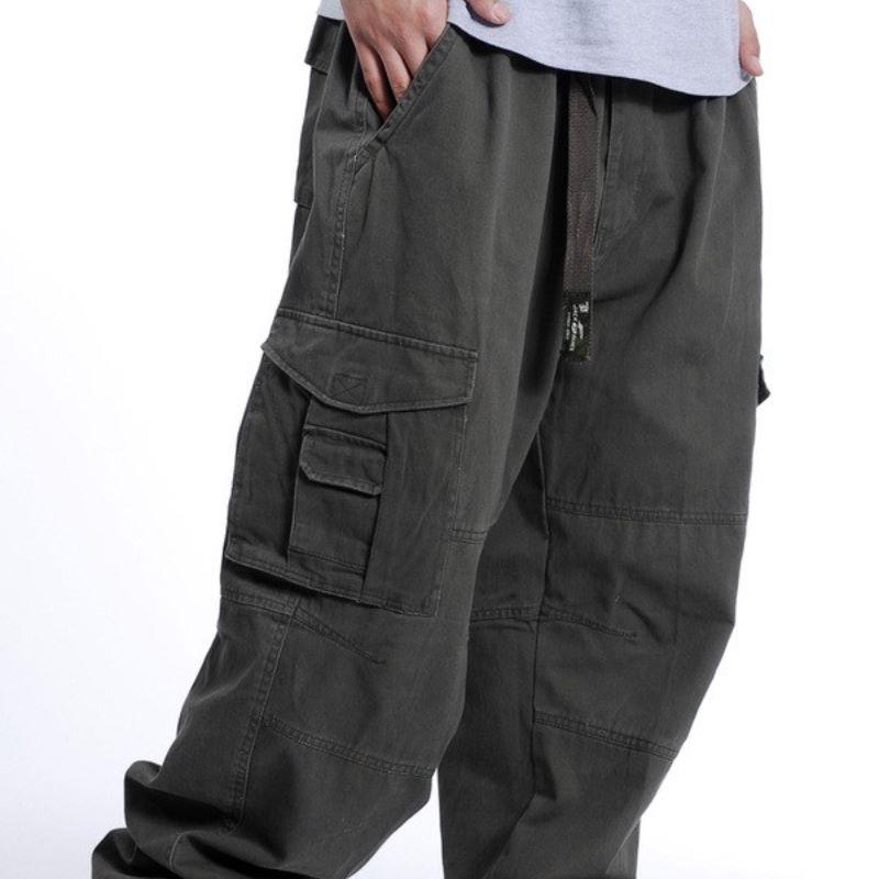 Pantaloni da uomo taglia grande gamba larga pantaloni da uomo ingrassati hip hop larghi multi-tasche sport all'aria aperta workwear