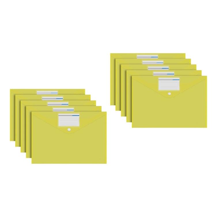 10 Pcs Clear Document Organiser A4 File Folders File Organiser Document Folders Document Bag with Press Stud File Bag
