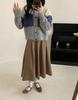 Autumn/Winter 2025 Women's Retro Color Block Striped Knit Cardigan Sweater Coat