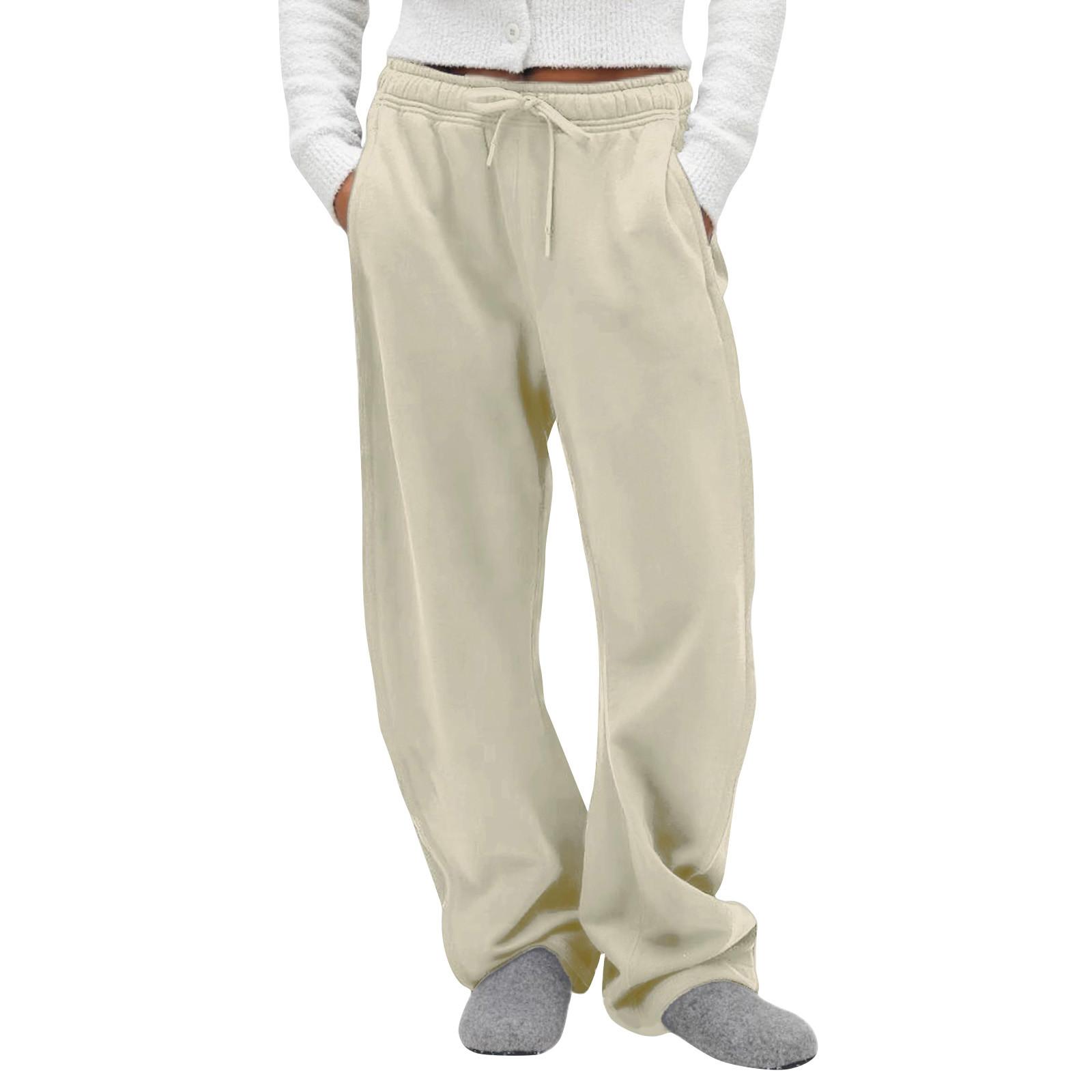 

Женские широкие спортивные штаны свободного кроя с карманами на кулиске XL