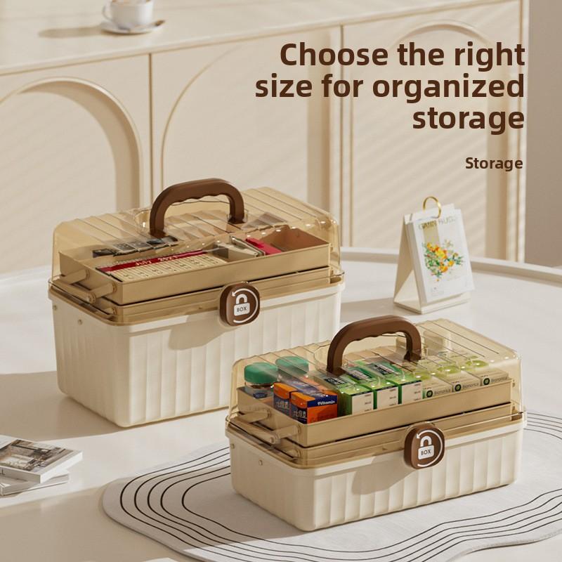 Portable Large Capacity Medicine Box Family Use Emergency First Aid Storage Organizer for Drugs And Medical Supplies