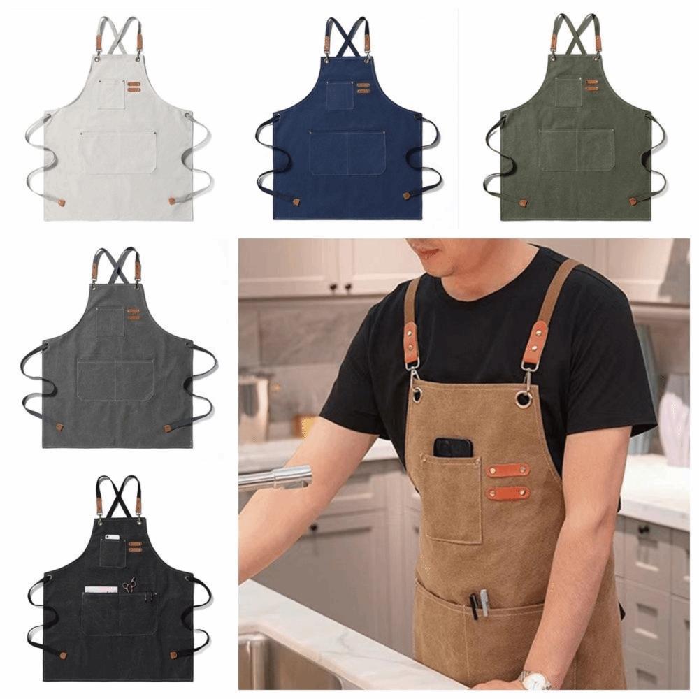 Water Proof Thickened Canvas Apron Wipe Hands Fashion Adult Apron  Household