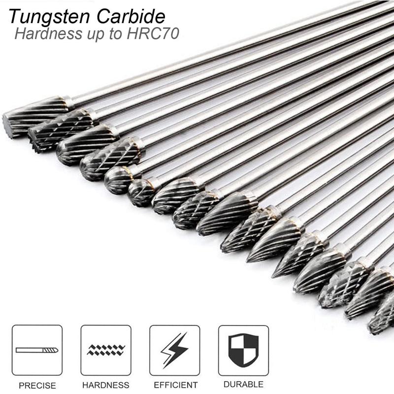 Extra Long 100mm Rotary Rasp File Carving Grinder Abrasive Tools Carbide Burr Alloy Bits Milling Cutter Drill For Metal Wook