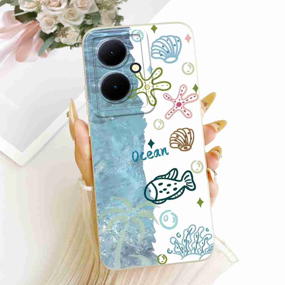 For vivo Y78+ 5G V2271A Case Cartoon Animal Cute Patterns Silicone Back Cover For Vivo Y78 Plus 5G Shockproof Phone Cases