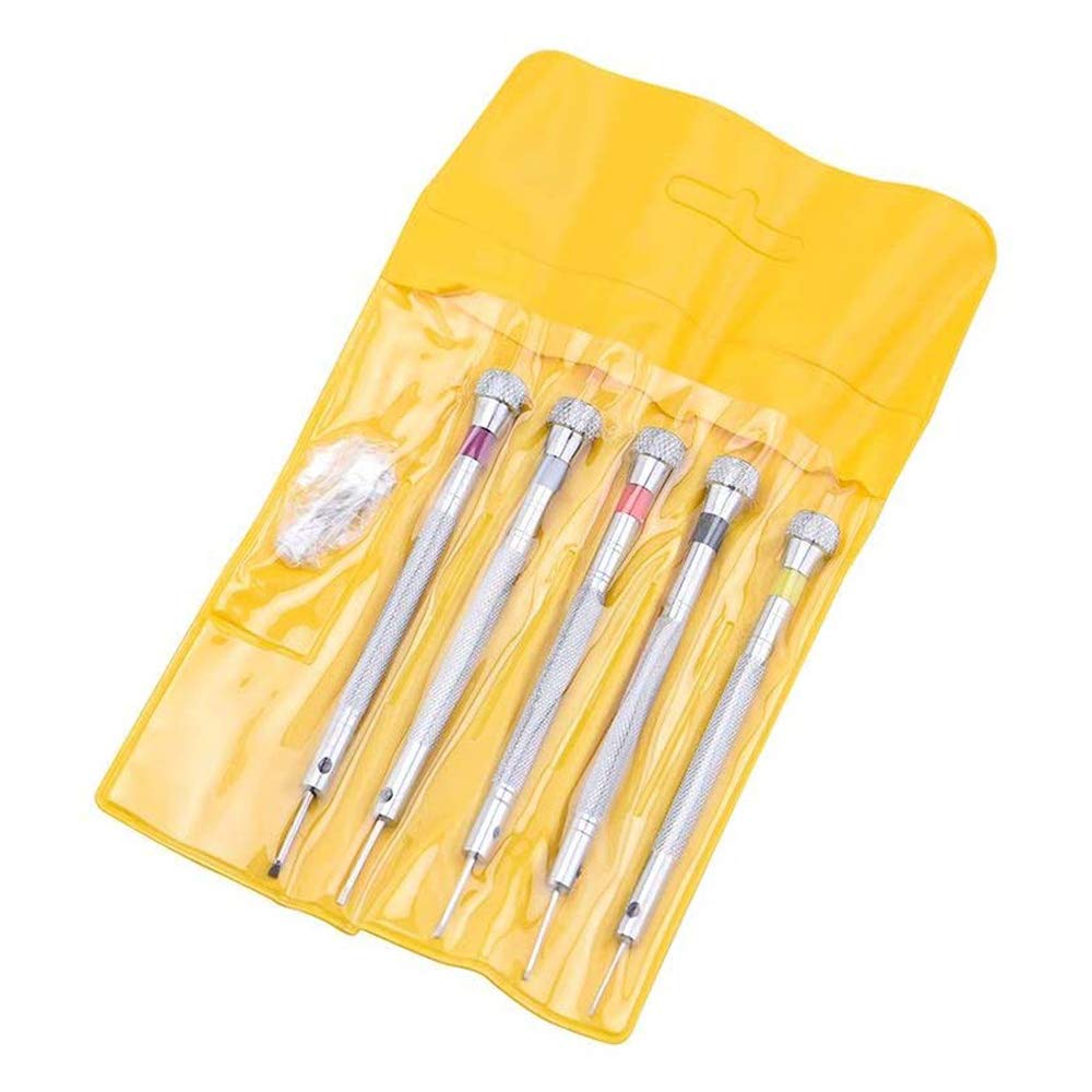 Epuda Store Precision Flathead Watch Tool Set for Battery Strap Watch and Glasses Repair Screwdriver, Kit, 5-Piece Change, Adjustment,