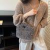 Autumn and winter handbags plush shoulder bags women's niche autumn fashion new textured oblique bags