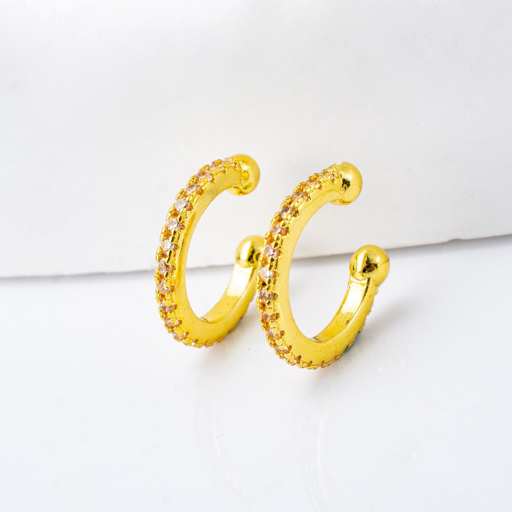 

Silver Zircon Earrings - Elegant 925 Silver Round Earrings for Women золотой