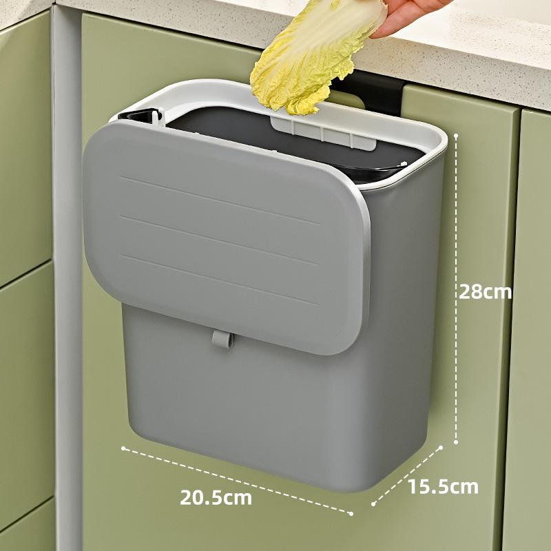 Large Capacity Wall-Mounted Trash Can with Lid for Kitchen, Office, and Bathroom