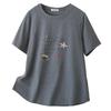 2026 Summer Plus Size Slimming Cotton Printed T-Shirt - Short Sleeve Round Neck Casual Top for Women