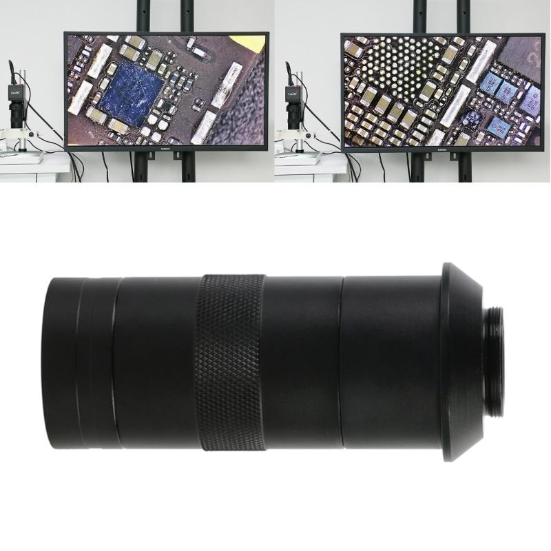 100X Magnification Digital Microscope Camera C-Mount Lens Zoom Microscope Eyepiece Magnifier Lens for Microelectronics
