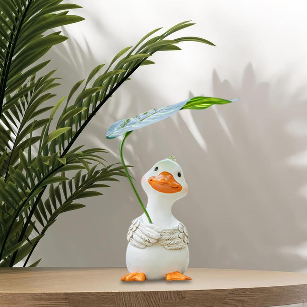 Duck Figurine for Garden Decor, Resin Animal Statue Outdoor