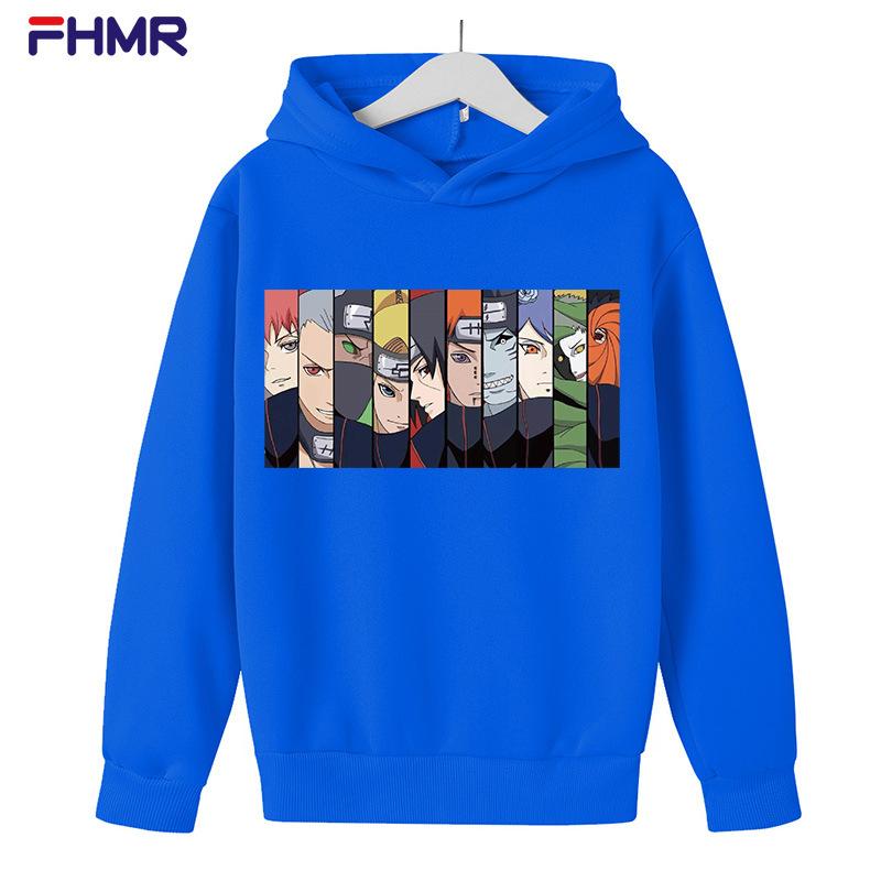 

Осенне-зимние худи с принтом персонажей аниме Наруто, модные, повседневные, спортивные, с длинным рукавом, детские, для мальчиков и девочек, детские, унисекс, толстовки с капюшоном 160 королевский синий