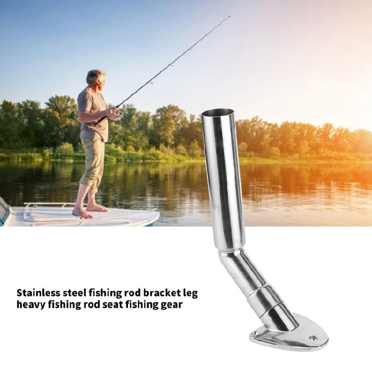 Foldable Rustproof Stainless Steel Fishing Rod Holder Deck Mount Rod Stand With Split Leg Design Strong Load Capacity