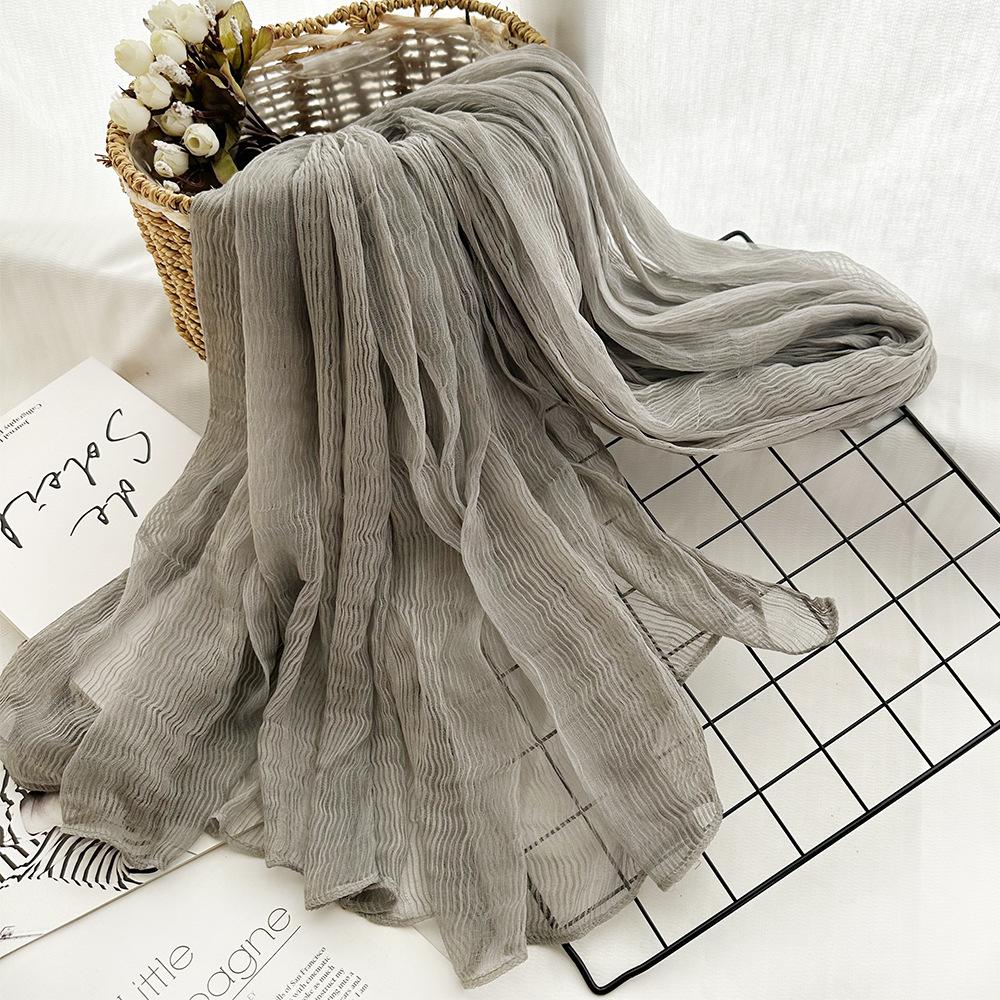 Herren Baumwolle Einfarbig Frühling und Sommer Schal Damen Stola Sonnenschutz Schal Kunst Retro Langer Schal