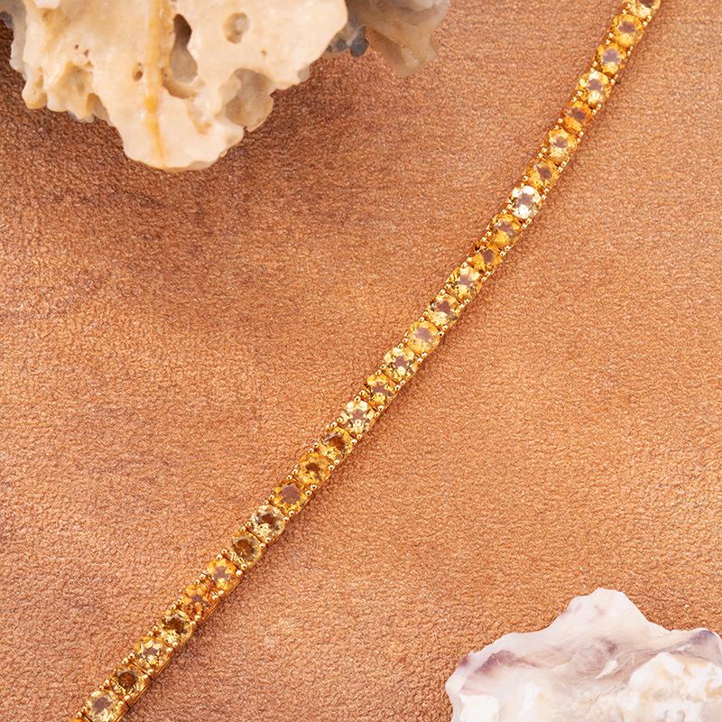 Color Treasure Jewelry Natural Citrine Bracelet Women'S S925 Sterling Silver Xiaohongshu Wechat Channels