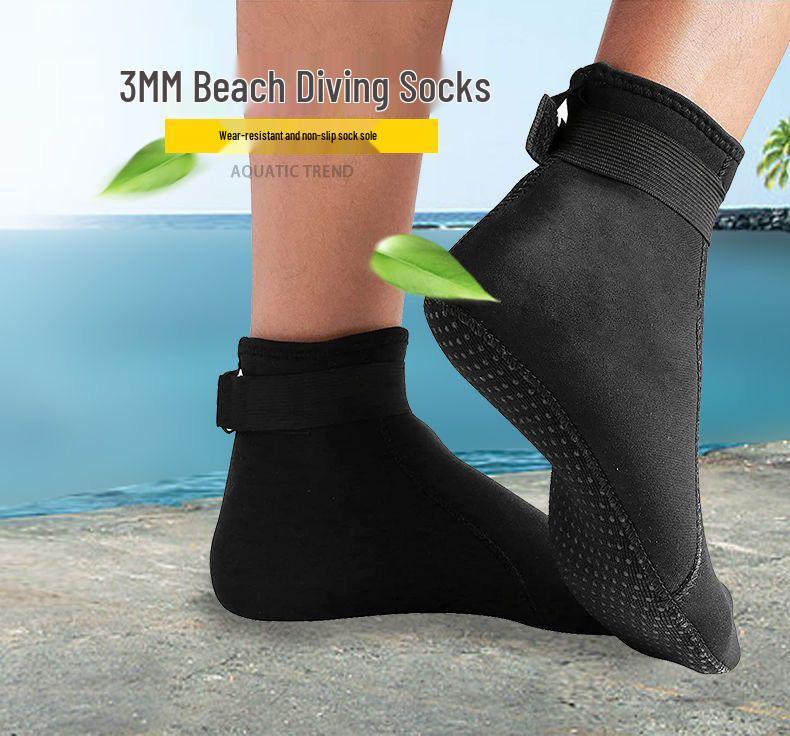 Professional Non-Slip Diving Socks - 3mm & 5mm Thick, Wear-Resistant, Cut-Resistant, Mid-Calf for Surfing & Wading