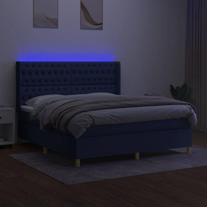 VidaXL Sommier à Lattes de Lit avec Matelas et LED, Lit Rembourré, Lit Double, Lit Adulte de Chambre à Coucher Intérieur, 3139139